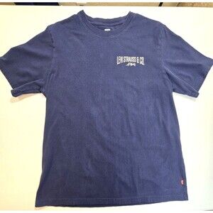 Levi's Mens Levi Strauss & Co Blue Explorer Graphic T-Shirt Sz Small 100% Cotton